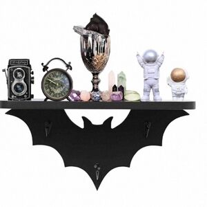 Black Bat Wall Shelf with Decorative Accents*May Be Over 5 Lbs.